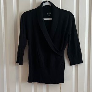 Black Women's Faux Wrap Sweater